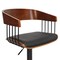 Armen Living Larisa Adjustable Walnut Wood Bar Stool in Black Faux Leather with Black Metal LCLABAWABLK - alternate 3